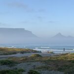 Cap town table mountain view from sunset beach