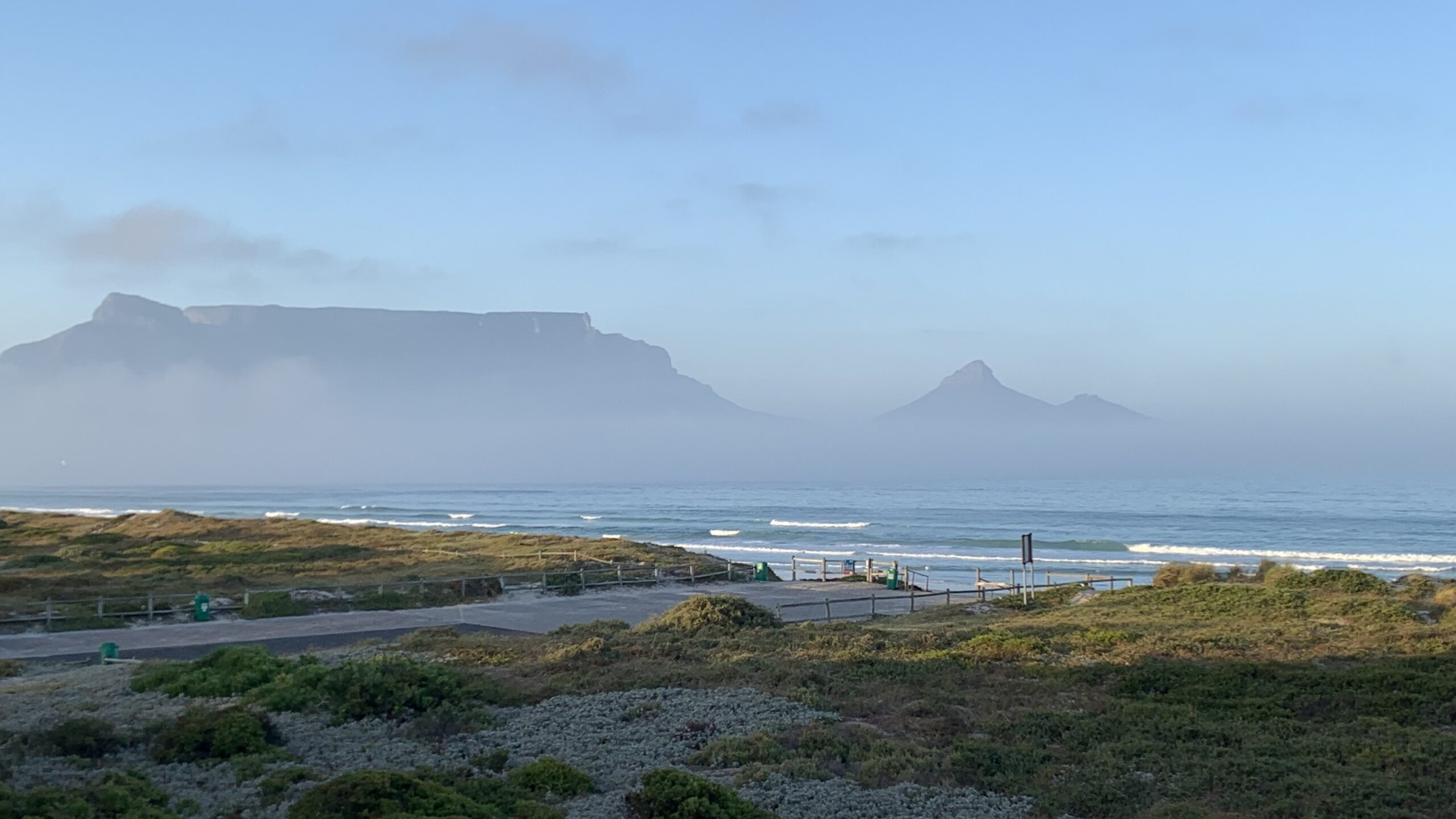 Cap town table mountain view from sunset beach